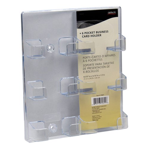 Deflect-O Business Card Holder Wall Mount 6 pocket